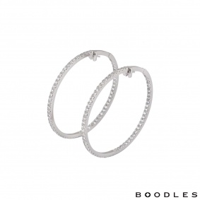 Boodles White Gold Diamond Hoop Earrings 4.41ct TDW